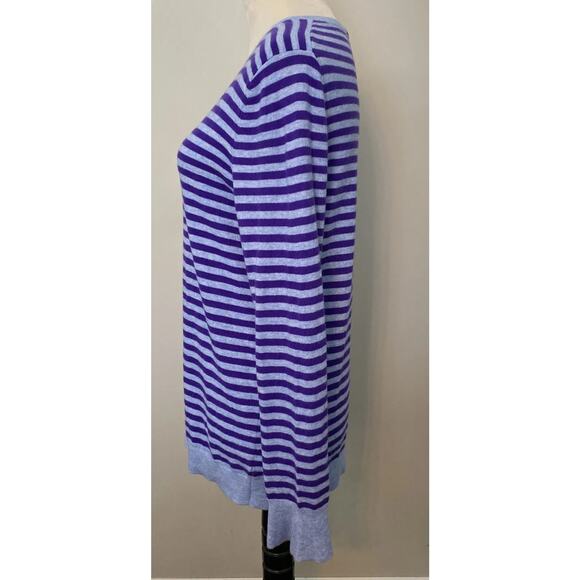 Talbot Blue and Purple Lambswool Sweater Striped Women’s Medium, Business Casual - Picture 6 of 8